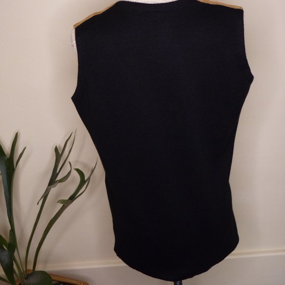 Vintage 70's Suede/Knit Lace-up Vest - Unisex - Picture 3 of 5